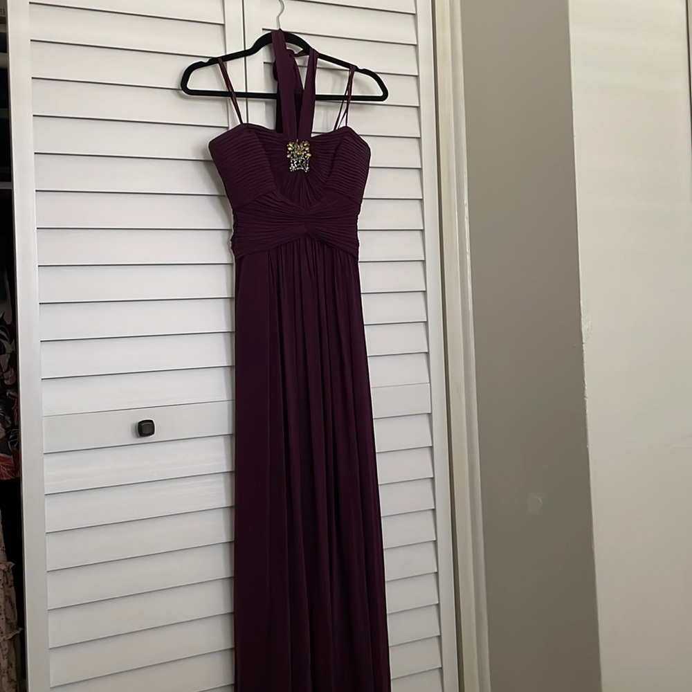 BCBG MaxAzria plum formal long dress